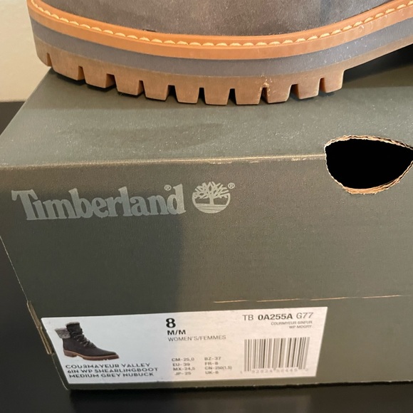 Timberland Courmayeur Valley shearling New boots, medium grey Nubuck size 8 - Picture 8 of 10